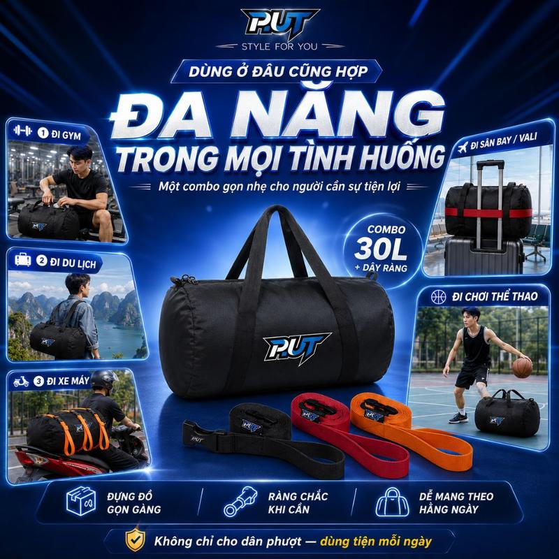 Dây Ràng PUT DR 1M2 2M 3M Đa Năng Buộc Hành Lý Dây Polyester Bền Khóa An Toàn…