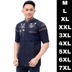 Baju Koko Jumbo Pria Lengan Pendek XXL XXXL 4XL 5XL 6XL 7XL