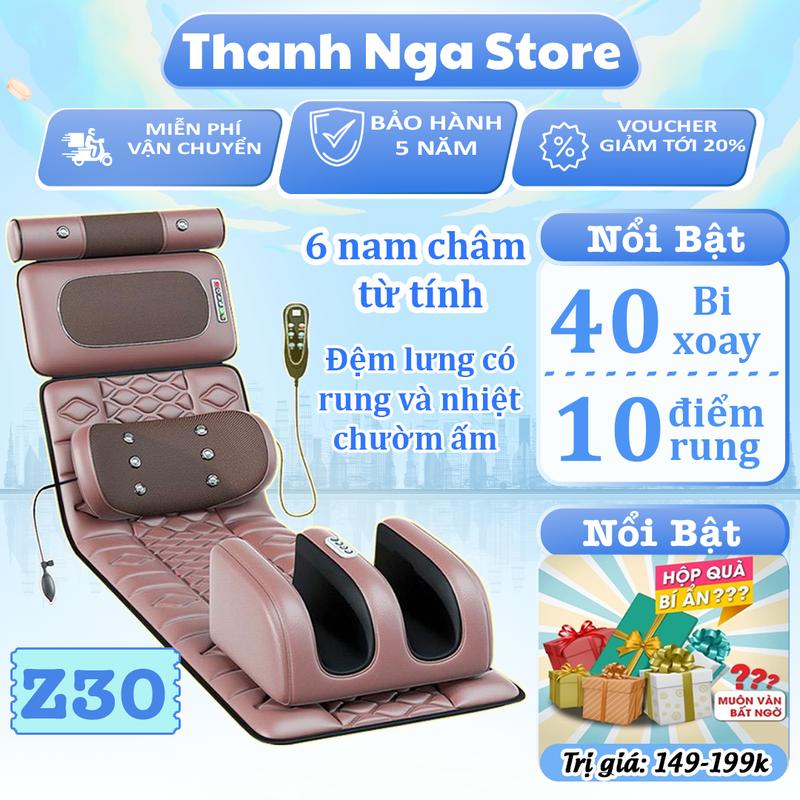 Nệm Massage Toàn Thân Kèm Đệm Massage Chân Z30 12 Điểm Thảm Ghế Mát Xa Rung Làm Ấm Dụng Cụ Phục Hồi Sức khoẻ Đệm Thảm Matxa Cổ Vai Gáy Lưng Và Cột Sống Chân Tay Toàn Thân