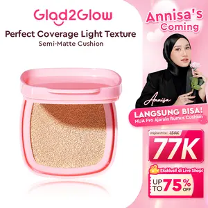 【TERLARIS】Glad2Glow Perfect Cover Cushion Refill - Concealer Foundation Wajah Extract Mencerahkan Waterproof Long Lasting Compact | skin tint refill cushion anti oksidasi dan tahan lama fondation | cushionnya glad2glow cushion g2g shade