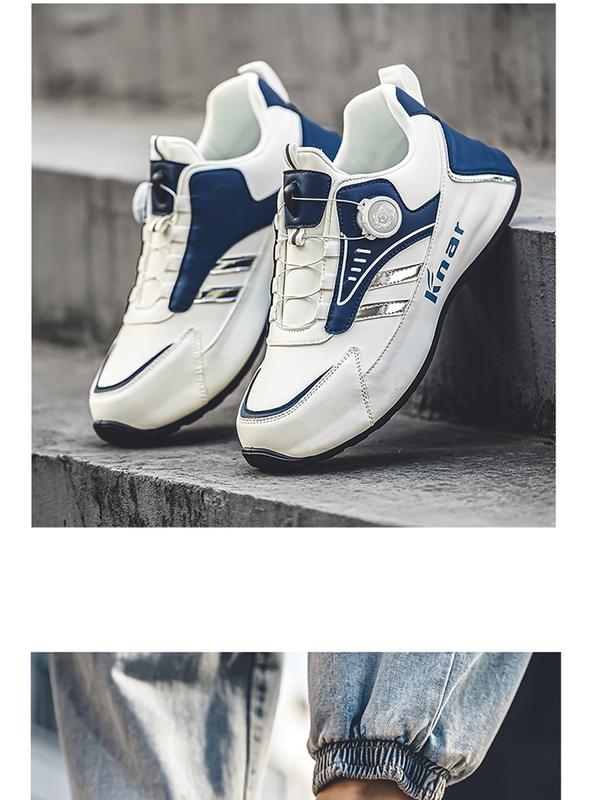 Product Introduction of Rotating button shoes men's sneakers men's shoes spring and autumn leather waterproof non-slip casual shoes fashionable shoes all-matching travel shoes Closed Runner Trainers Footwear Training Running Walking Shoes 6