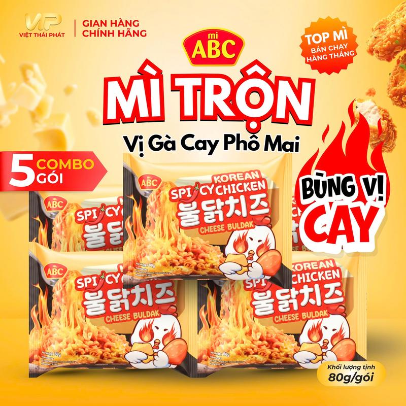 Mì Trộn ABC Vị Gà Cay Phô Mai Nhập Khẩu Indo | Việt Thái Phát