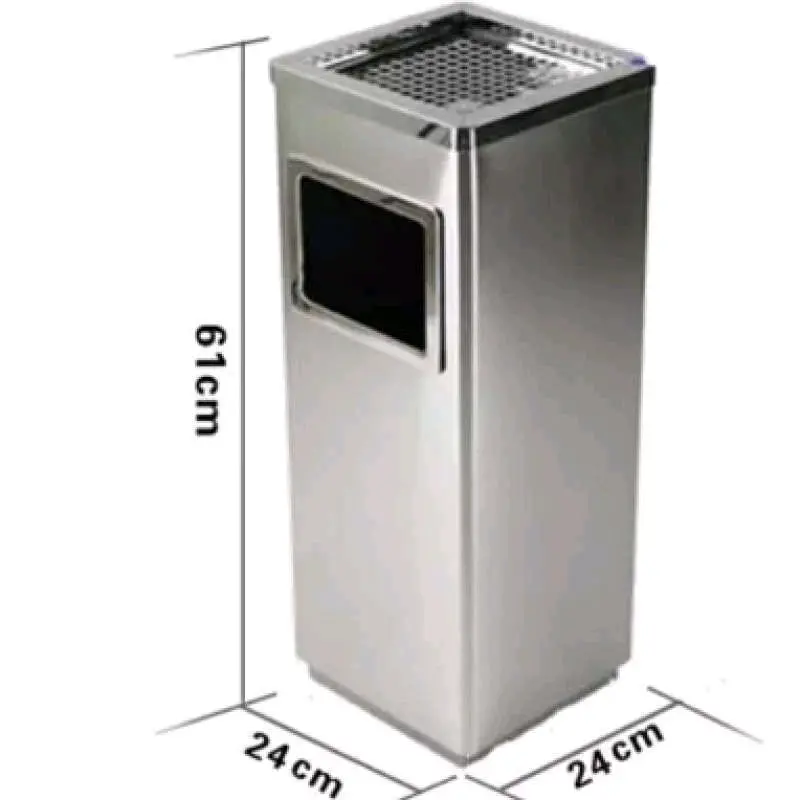 tempat sampah stainless kotak, tong sampah kotak stainless steel asbak,tong sampah murah