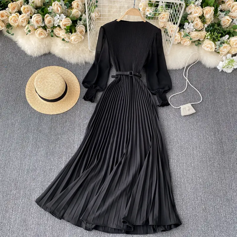 2018 autumn korean long dress Korean Fashion Korean Party Dress 2018 Long Sleeve Korean Fashion Dress 2018 Elegant Autumn Long