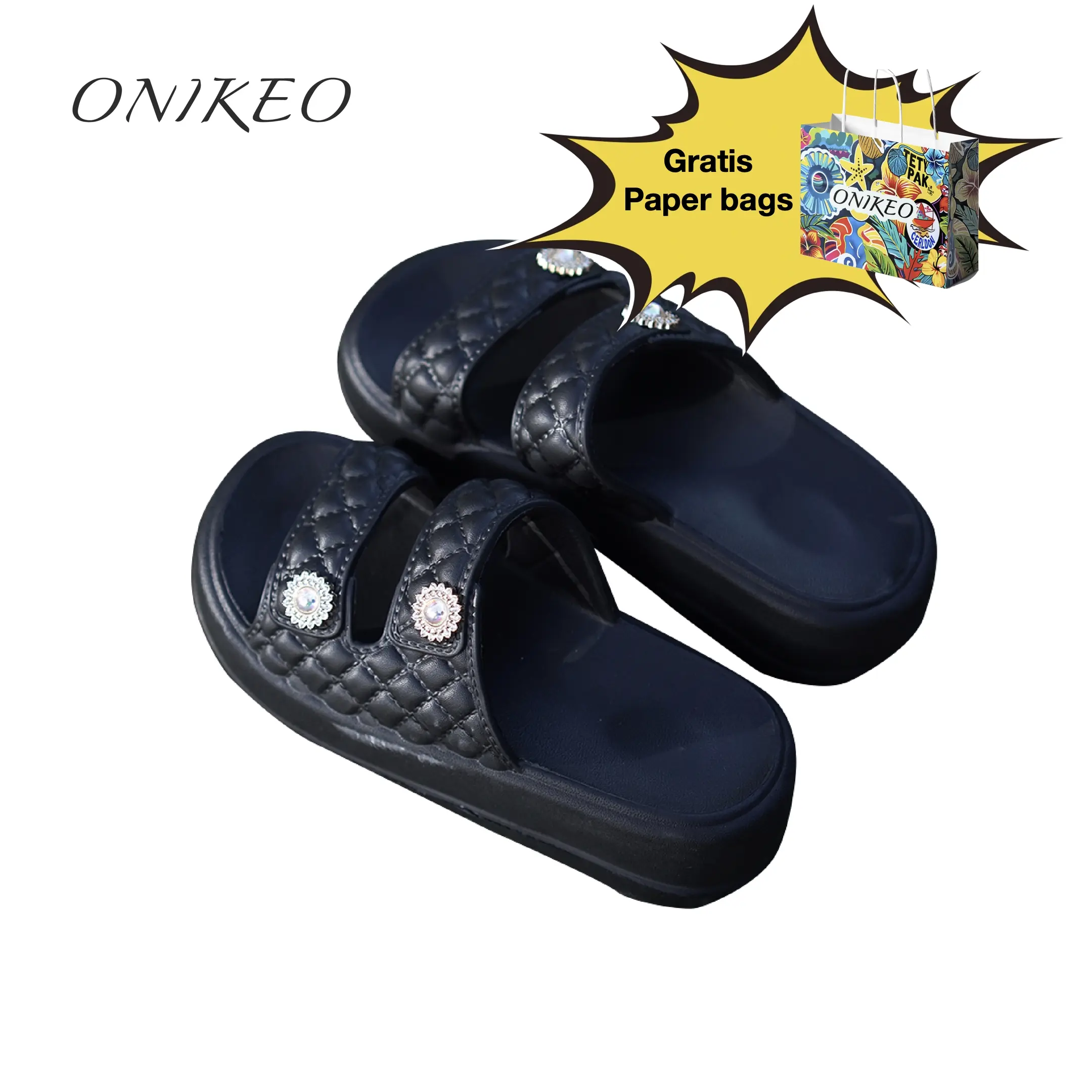 Onikeo Sandal Bahan EVA ramah lingkungan,tidak berbau, Lembut, elastisdan tidak mudah rusak, Teknologi 3D anti slip,Desain ergonomis yang unik, terlihat lebih tinggi.8875M,330g.novasi teknologi yang lembut,Seperti Berjalan diatas kapas. Kaki tidak bau.