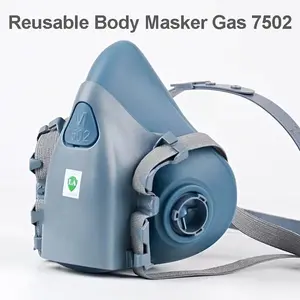 Reusable Body 7502 Half Mask Masker Gas Bisa Menggunakan Filter 6000 Anti Organic Universal