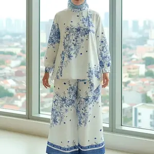 Soraayaa set celana bahan katun snowy