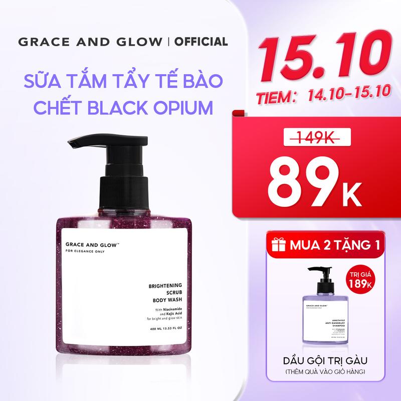 [Sản phẩm mới] Sữa tắm tẩy tế bào chết Black Opium Scrub Grace and Glow Body Wash phiên bản mới