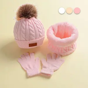 【New Arrivals】3 in 1 Kupluk Syal Sarung Tangan Rajut Baju Anak Set Musim Dingin Winter