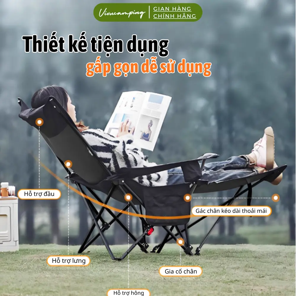 Ghế Gấp Gọn Có Gác Tay Vivu Outdoor Cắm Trại Dã Ngoại, Ghế Ngả Lưng Gác Chân 4 Nấc Vải Lưới Thoáng Mát | BigBuy360 - bigbuy360.vn Ghế Gấp Gọn Có Gác Tay Vivu Outdoor Cắm Trại Dã Ngoại, Ghế Ngả Lưng Gác Chân 4 Nấc Vải Lưới Thoáng Mát | BigBuy360 - bigbuy360.vn