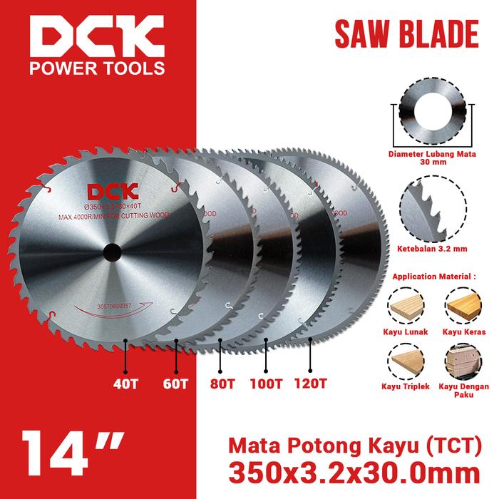Gambar DCK Saw Blade (TCT) 14 Inci / Mata Potong Kayu 350 mm dari DCK Power Tools Indonesia Kota Administrasi Jakarta Barat Tokopedia