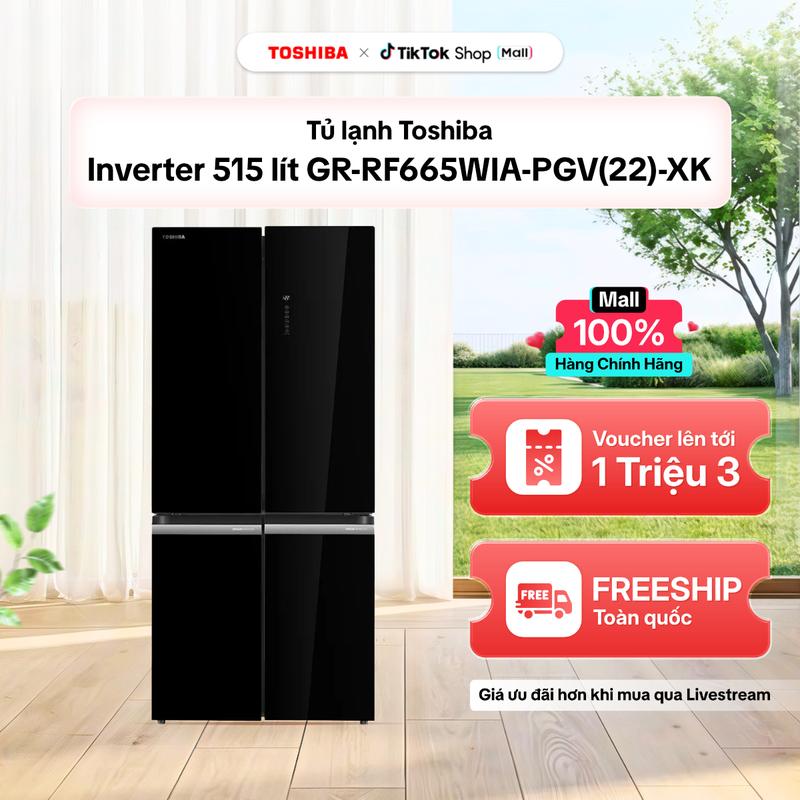 Tủ lạnh Toshiba Inverter 515 lít GR-RF665WIA-PGV(22)-XK - Pure Air Origin Inverter - Dung tích 515L - Ngăn đá 170L - Ngăn lạnh 345L