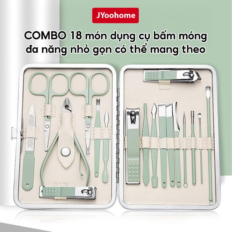  COMBO 18 Món Dụng Cụ Làm Móng Đa Năng JYoohome Kềm Cắt Bấm Móng Tay Chân Làm Nail Thép Tiện Lợi 
