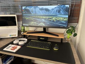 Product Review of Rizer Meja laptop Monitor Stand Layar Komputer Rak Dudukan LAPTOP Berdiri Penyimpanan untuk Keyboard Besi bisa warna hitam atau putih peninggi layar Computer from M**z 2