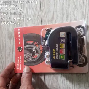 Alarm Gembok Motor Anti Maling Disc Lock Kunci Rem Cakram Waterproof Bahan Metal Kuat Aman Tahan Air & Serbaguna