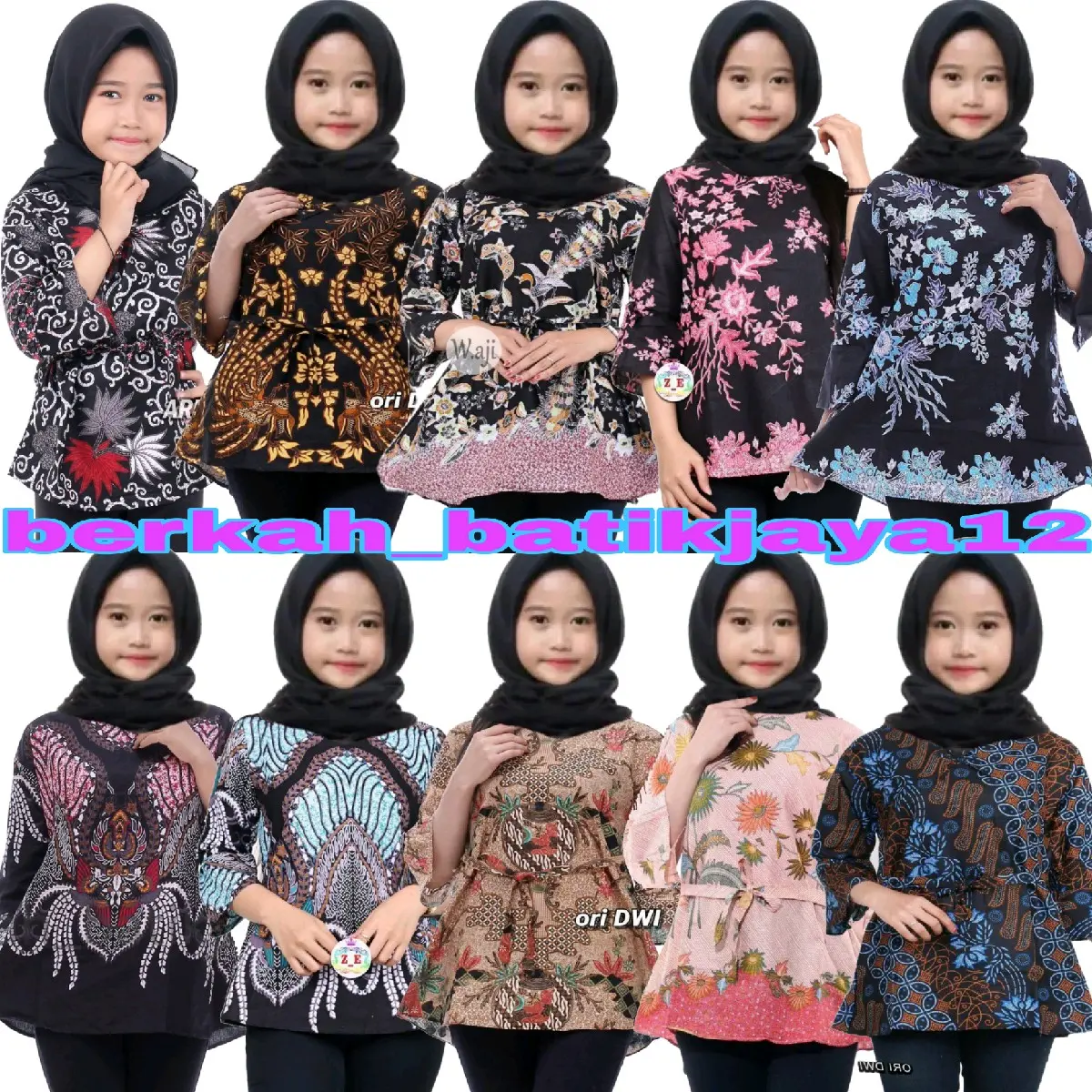atasan blouse batik anak perempuan umur 5 sampai 12 tahun | seragam muslim anak cewek TPQ TPA | cod bayar ditempat
