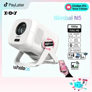 XGODY Gimbal N5 Smart Proyektor LCD - FHD 1080P-WhaleOs3.0 System-Auto Focus Voice Control- Dolby Audio - 450ANSI