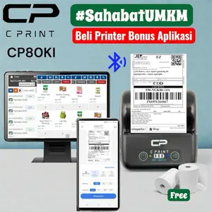 [ BISA COD ] Printer Thermal Bluetooth 80mm with Baterai + Bluetooth USB Cetak Alamat Kasir PPOB GARANSI 1 TAHUN