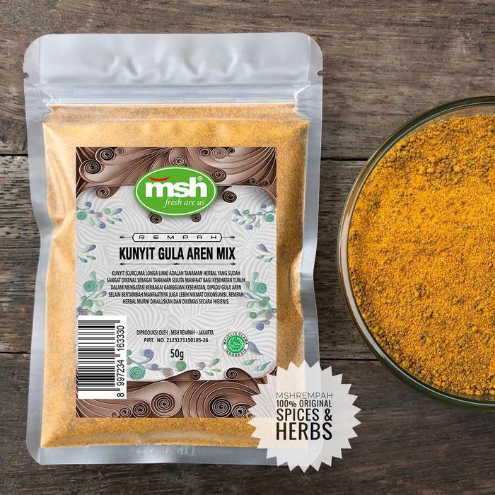 Gambar MSH Kunyit Gula Aren Mix 50 gram dari MSH REMPAH Kota Administrasi Jakarta Selatan Tokopedia