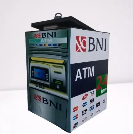 Celengan kayu (kunci), celengan ATM celengan minimalis elegan bahan multiplek anti rayap free dua kunci 6