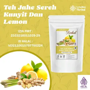 Sehatkuherbal Teh Jahe Sereh Kunyit Dan Lemon tea Herbal Tea Isi 30 Teh Celup