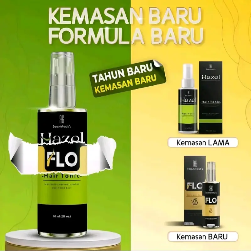 FLO Hair Tonic I Merangsang Pertumbuhan Rambut I FLO Hair Tonic 60ml Minyak Rontom Vitamin Perawatan asli Menumbuhkan Rontok Kering Haircare Treatment Shampoo Argan Conditioner Mandi 2