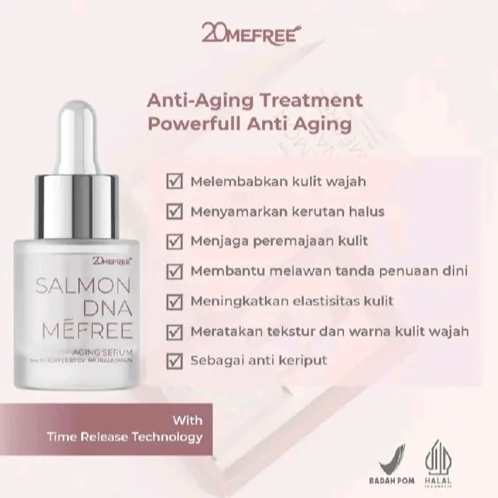 20Mefree Anti Aging Serum Salmon DNA Mefree - Anti Penuaan,Perawatan Kerutan Wajah, Serum Anti Aging dan Mengencangkan Kulit glow Memutihkan Vitamin Tetes acne 4