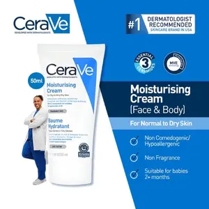 CRV Moisturising Cream 50ml  - Skin Barrier Repair Moisturizer with Ceramide for Dry to Very Dry Skin