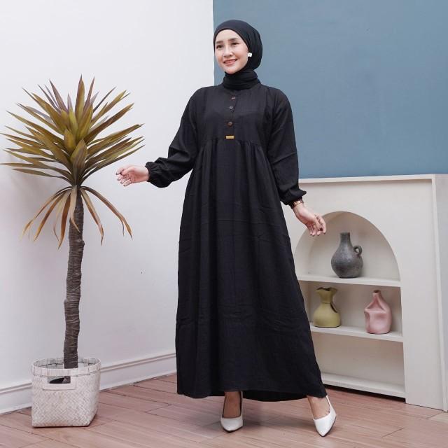 Product Introduction of MIDI DRESS POLOS GAMIS MUSLIM BAHAN POLO LINEN PREMIUM 2