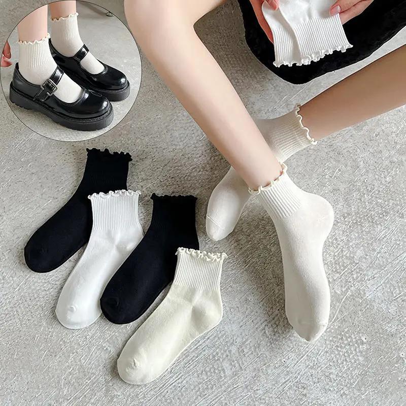bông ruffles mắt cá chân đôi vớ phụ nữ INS mùa hè dễ thương Kawaii cô gái vớ…