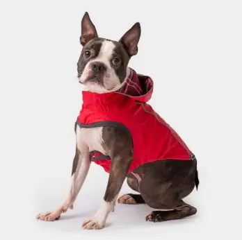 GF PET Jas Hujan Reversible untuk Anjing GF PET REVERSIBLE RAINCOAT MERAH/KUNING Tahan Air Reflektif dengan Teknologi Elasto-fit Eksklusif
