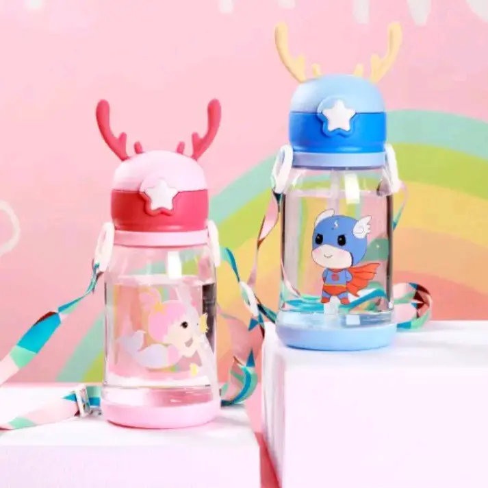 BOTOL MINUM ANAK / BOTOL MINUM RUSA UNIK & Lucu free tali panjang dan sticker.