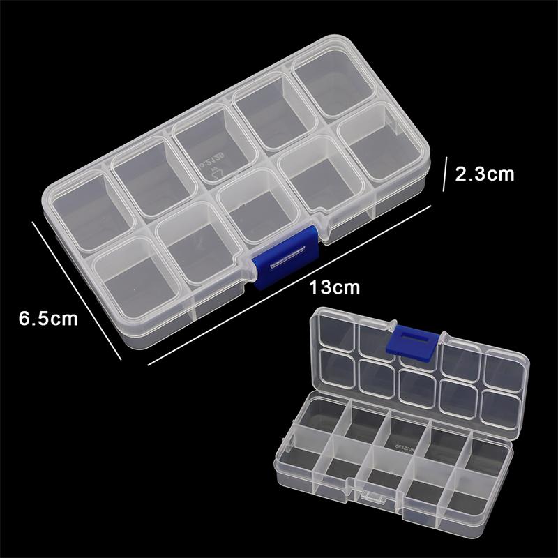 Plastic Storage Jewelry Box Compartment Adjustable Container for Beads earring box for jewelry rectangle Box Case Lightweight Organiser Metal 7