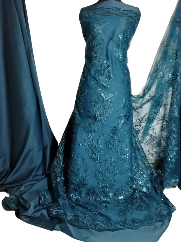 Kain Brukat Akar Mutiara Gliter - Model Terbaru 4