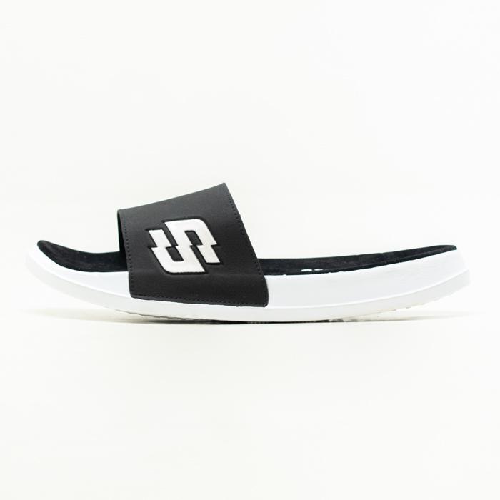 SIDSNEAKS - Sandal Slide Pria - Sidslide Logan Suede - Black White 6
