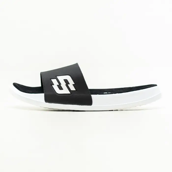 SIDSNEAKS - Sandal Slide Pria - Sidslide Logan Suede - Black White 6