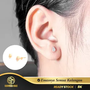 ANTING TINDIK EMAS TETES AIR FASHION 8K - SUMBER MAS