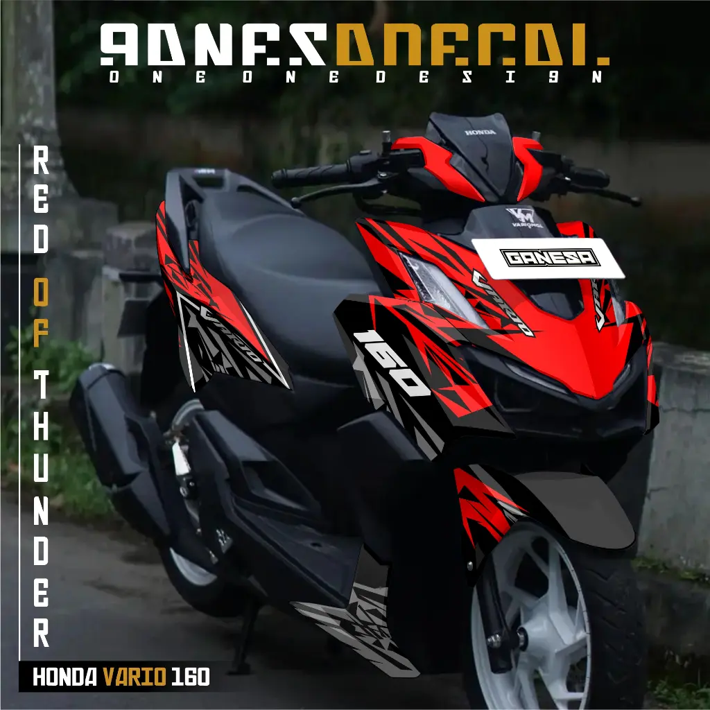 Decal sticker Honda Vario 160 New ABS/NON ABS fullbody Dekal Stiker Motor Honda Vario 160 Murah decal stiker Variasi list Motor Vario 160 Grafis Keren Terbaru Motif ABSTRACK Ganesa 22.13