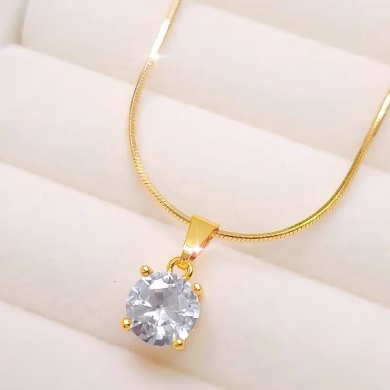 Kalung Permata GOLD Belut Halus Perhiasan Titanium