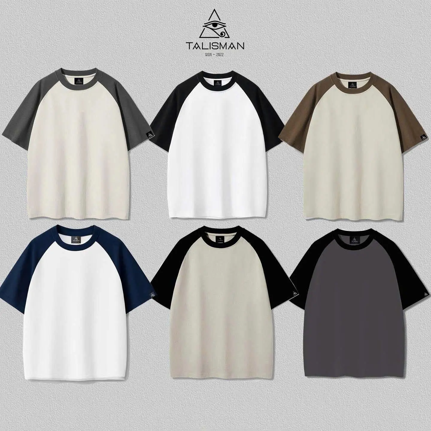 Áo Raglan cotton, Áo thun  raglan TALISMAN trơn