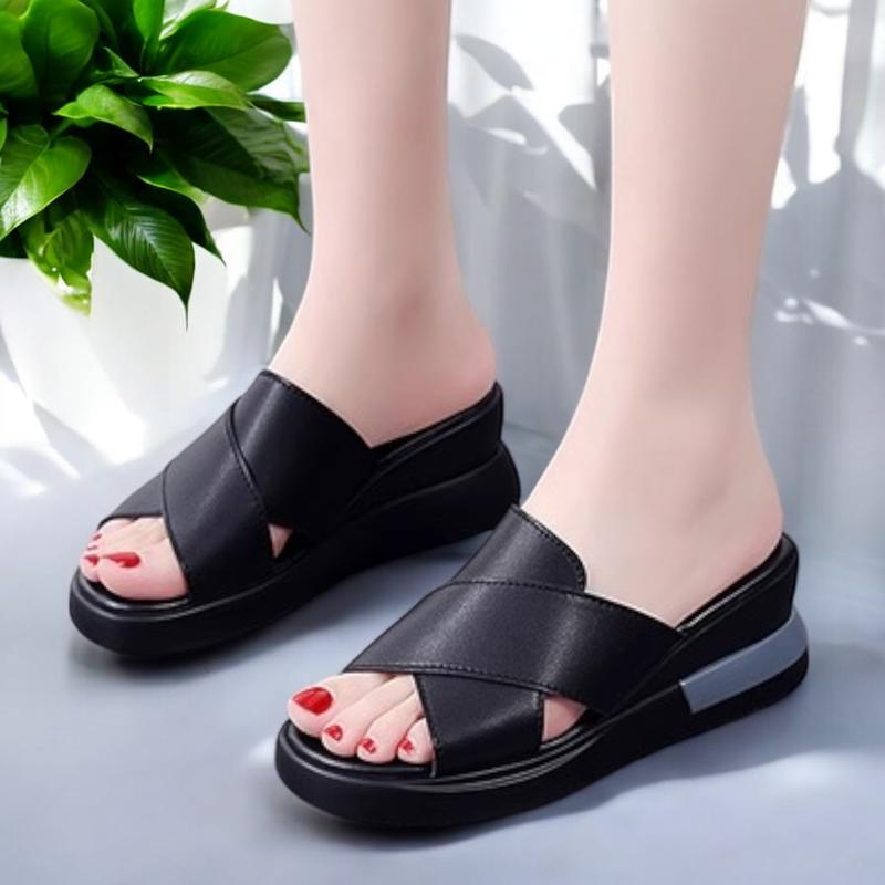 Sandal Wedges Wanita 2024 sendal cewek Hak Tinggi 2