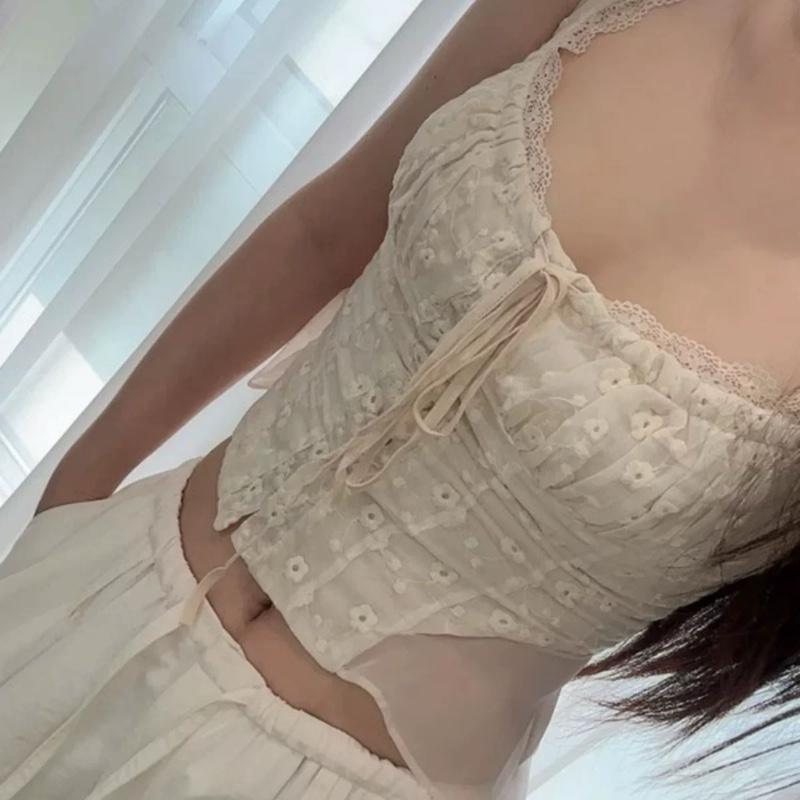 KIMBIGSIZE Áo 2 dây thô boi phối ren cúc bọc bigsize 55-85kg