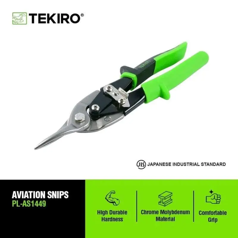 TEKIRO AS1449 gunting seng gunting baja ringan holo lurus 10 inch aviation snips 10" AS 1449
