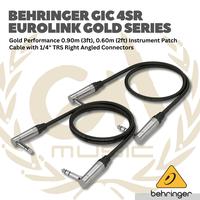 Gambar Behringer GIC 4SR  1/4" Right TRS Right Angled Instrument Cable - Jack Kabel Instrument - 0.60M(2ft) dari GH Music Store Kota Tangerang Selatan 1 Tokopedia