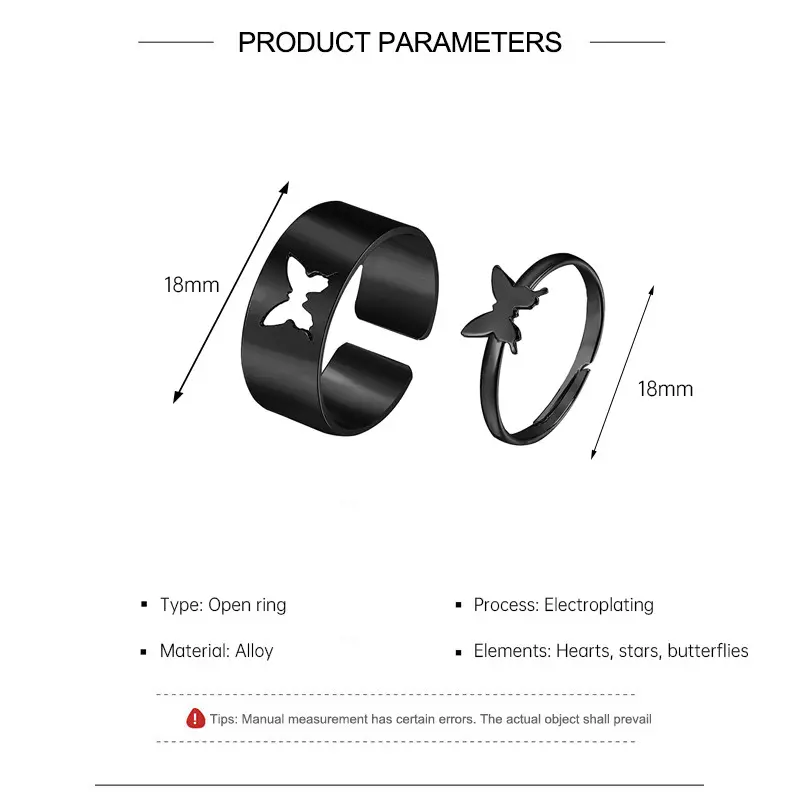 [Yybooklu]COD European American Versatile Hip-hop Ring Set Star Moon Punk Geometric Simple Ring 1