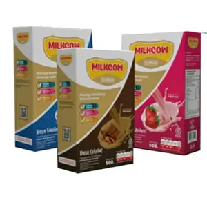 SUSU BUBUK MILKCOW 3 RASA 500gr rasa vanila coklat dan stroberi