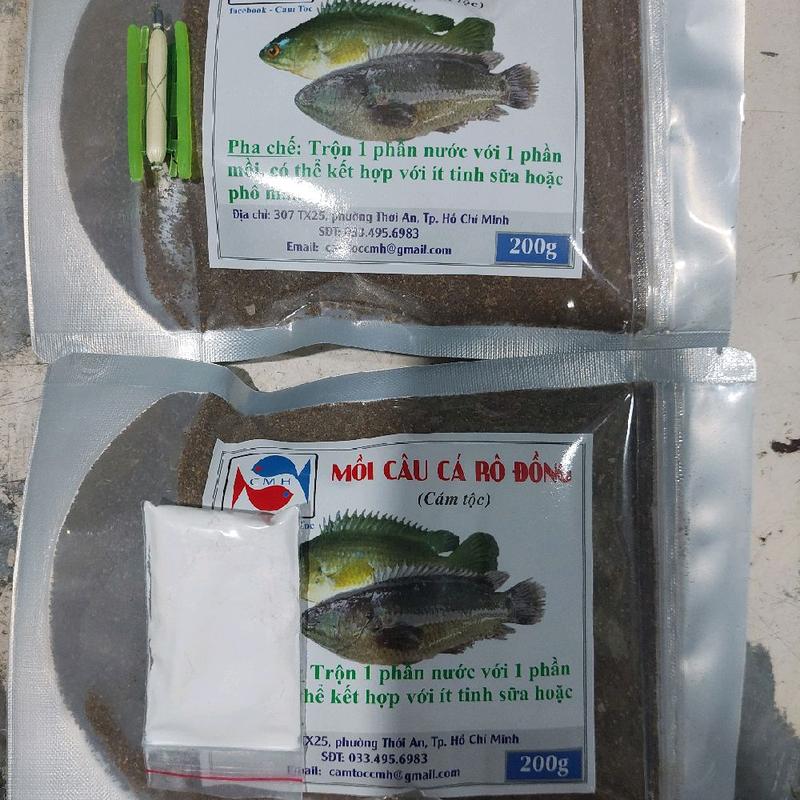  2 GÓI CÁM CÁ RÔ ĐỒNG  Mè Chép Dảnh- Cám Tộc  gói 200gr. tặng sửa Thơm. 2 Gói Cám +kèm Tơ Nhện tặng sữa thơm 