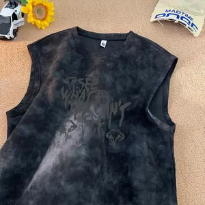 Rompi tie-dye gaya Amerika untuk pria dan wanita, desain unik, kaos tanpa lengan, rompi olahraga dan kebugaran, gaya baru 2026, rompi tie-dye olahraga serbaguna untuk pria dan wanita.