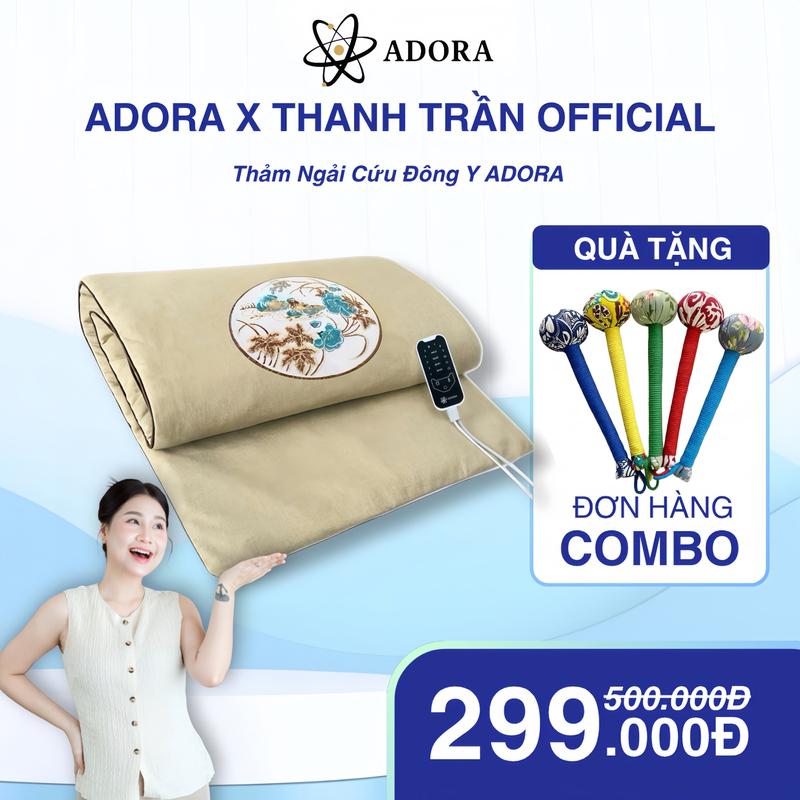 <DEAL LIVE THANH TRẦN> Thảm Ngải Cứu Đông Y ADORA Chính Hãng Kèm Túi | Chườm Nóng Sưởi Ấm Hỗ Trợ Đau Nhức Xương Khớp Mỏi Vai Gáy Đệm Sưởi Ngải Cứu giúp massage thư giãn mùa đông rất tốt cho sức khoẻ