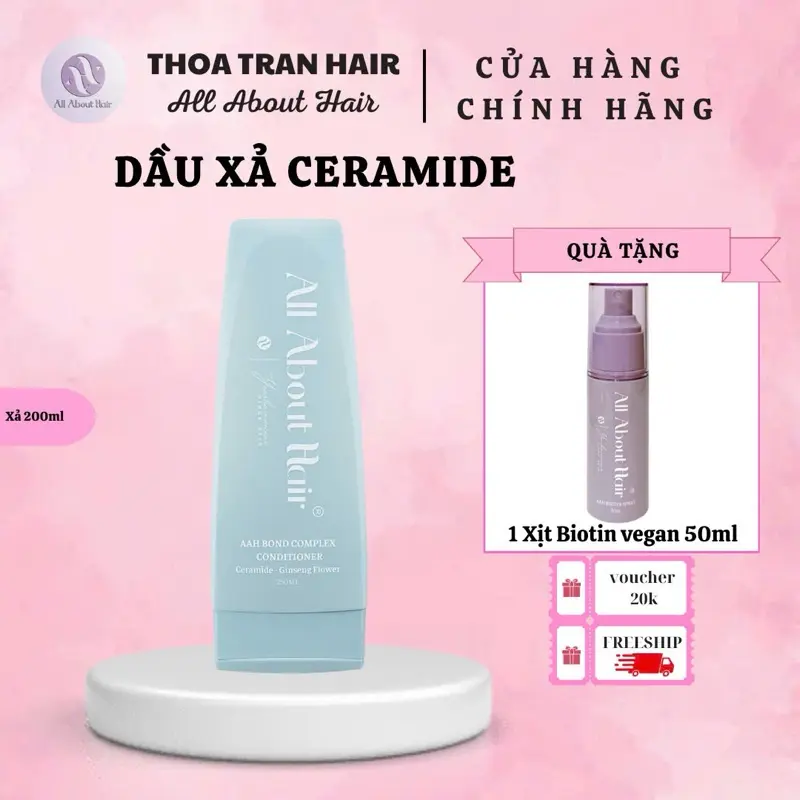 (TẶNG XỊT BIOTIN VEGAN 50 ML ) DẦU XẢ SERUM CERAMIDE ALL ABOUT HAIR DƯỠNG TÓC